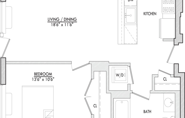 1 bed, 1 bath, 659 sqft, $3,390, Unit 407