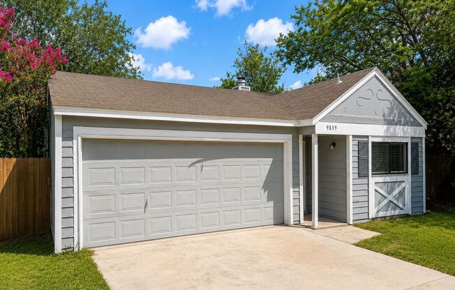 Charming one-story home in San Antonio’s 78250 area featuring 3 bedrooms, 2 bathrooms, an attached 2-car garage, and a large fenced backyard with mature trees.