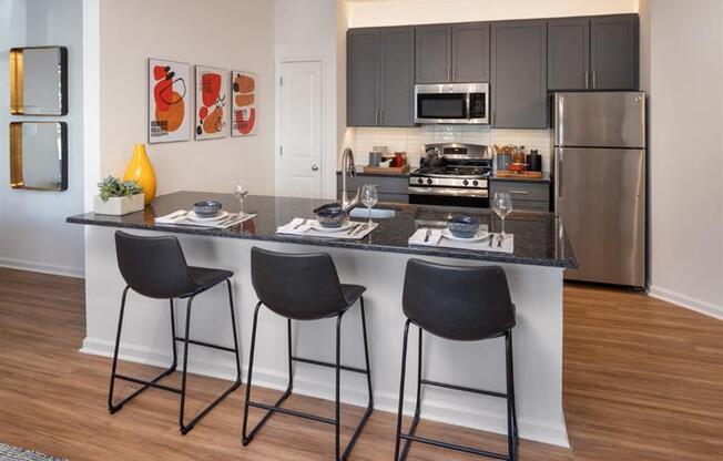 Renovated Kitchen with granite countertops at Riverwalk, Conshohocken, PA, 19428