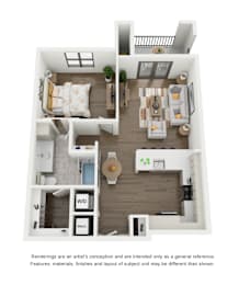 1 bed, 1 bath, 837 sqft, $1,524