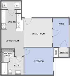 1 bed, 1 bath, 624 sqft, $1,138