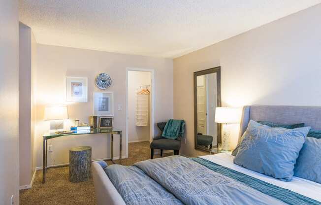 Bedroom at Apres Apartments in Aurora, CO