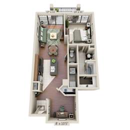 1 bed, 1 bath, 947 sqft, $1,723