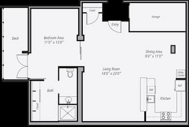 1 bed, 1 bath, 868 sqft, $2,636