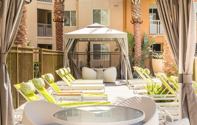 Outdoor Cabana + Lounge Chairs
