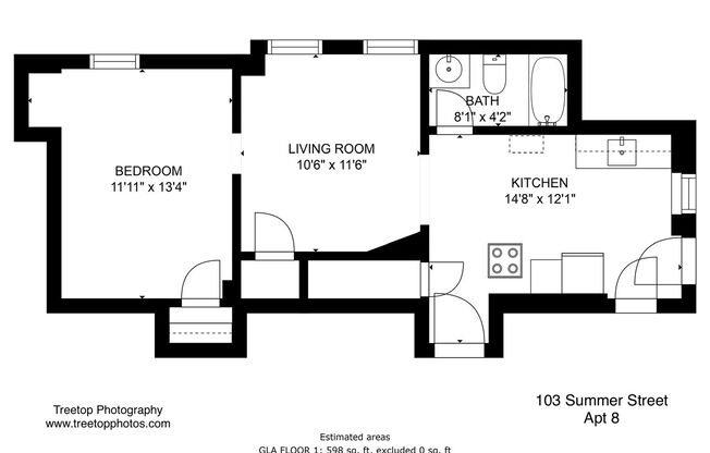 1 bed, 1 bath, 500 sqft, $1,650, Unit Apt # 8