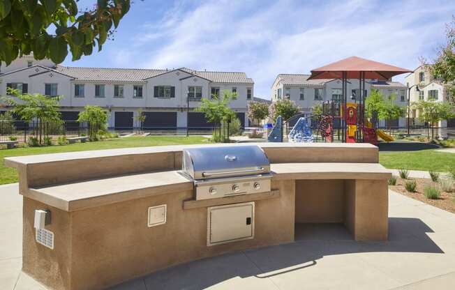 BBQ area at Mitchell Place Apartments, Murrieta, CA