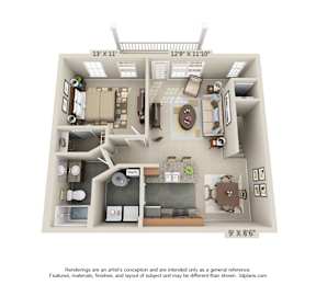 1 bed, 1 bath, 789 sqft, $1,375