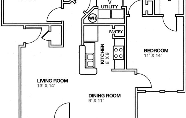 2 beds, 1 bath, 906 sqft, $1,449, Unit 11-11103