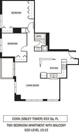 1 bed, 1 bath, 933 sqft, $1,830