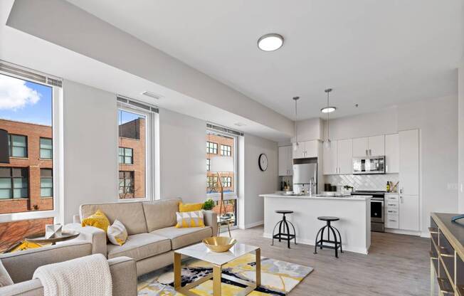 Large Living Room at 23rd Place Apartment, Chicago, 60654