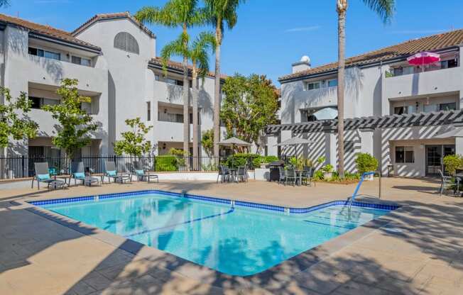 the swimming pool at our apartments in palm springs