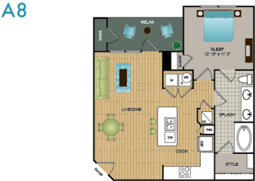 1 bed, 1 bath, 756 sqft, $1,704