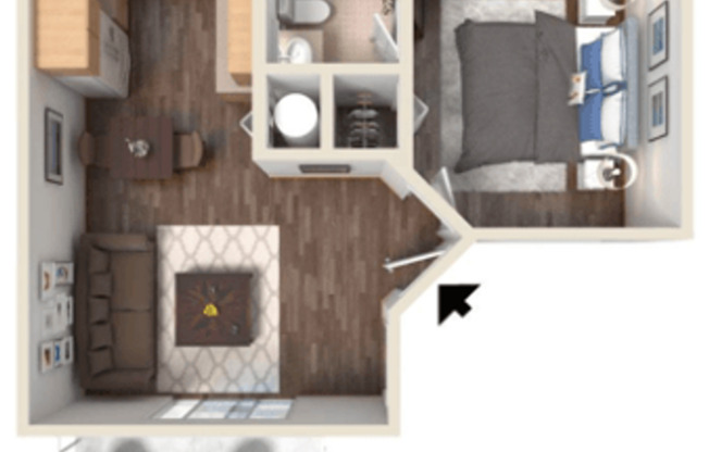 1 bed, 1 bath, 500 sqft, $695