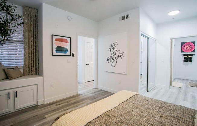 The Presley at Whitney Ranch Model Bedroom with Attached Bathroom