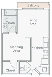 Studio, 1 bath, 563 sqft, $1,716