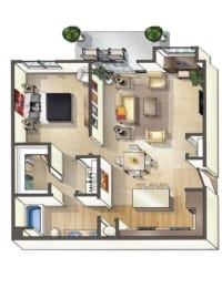 1 bed, 1 bath, 851 sqft, $2,080