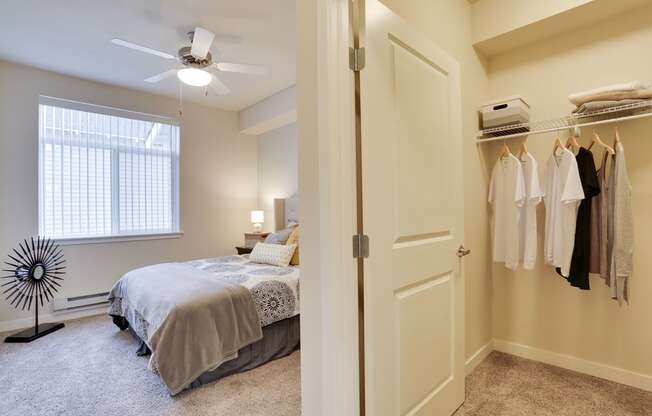 River House Apartments Bedroom and Walk-In Closet