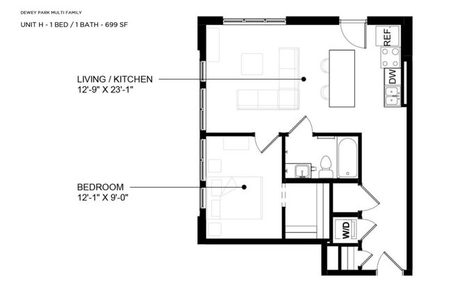 1 bed, 1 bath, 747 sqft, $1,420, Unit 210