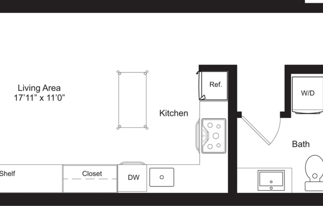 Studio, 1 bath, 448 sqft, $1,730, Unit 903