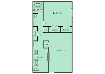 1 bed, 1 bath, 682 sqft, $1,099