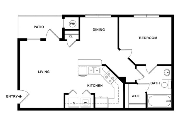 1 bed, 1 bath, 649 sqft, $955