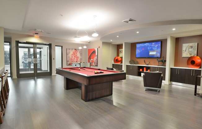 Billiards Table In Clubhouse at Mira Upper Rock, Maryland