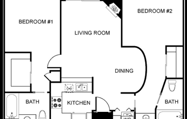 2 beds, 2 baths, 960 sqft, $3,095, Unit 0204