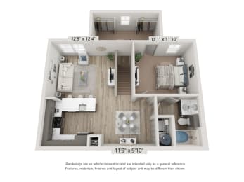 1 bed, 1 bath, 885 sqft, $1,328