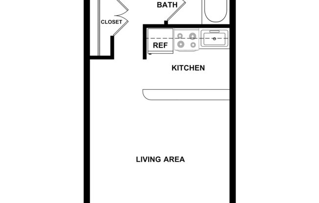 Studio, 1 bath, 331 sqft, $859