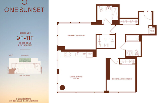 2 beds, 2 baths, $5,421, Unit 9F