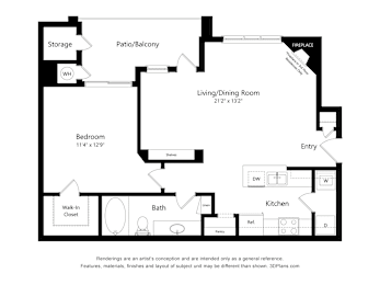 1 bed, 1 bath, 796 sqft, $2,157