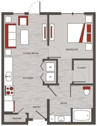 1 bed, 1 bath, 691 sqft, $1,459
