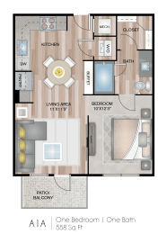 1 bed, 1 bath, 558 sqft, $1,380