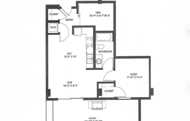 1 bed, 1 bath, 414 sqft, $2,895, Unit 211