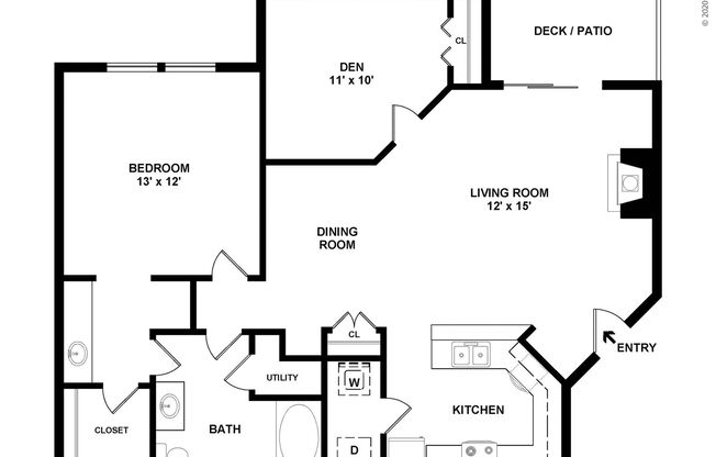 1 bed, 1 bath, 957 sqft, $1,540