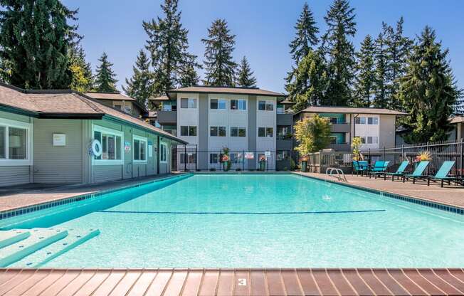 Outdoor Swimming Pool at Central Park East, Bellevue, 98007