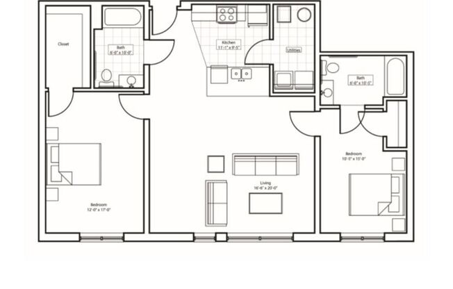 2 beds, 2 baths, 1,192 sqft, $2,099