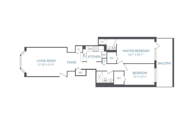 2 beds, 2 baths, 950 sqft, $7,428, Unit THG
