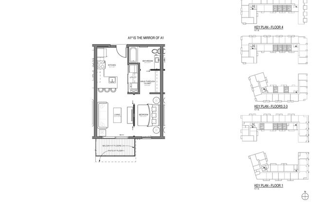 1 bed, 1 bath, 572 sqft, $1,370, Unit 412-A