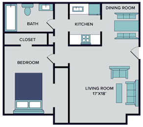 1 bed, 1 bath, 950 sqft, $890