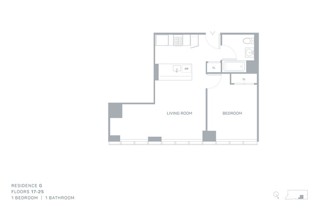 1 bed, 1 bath, $4,763, Unit 24G