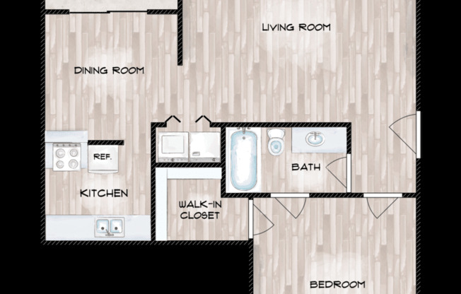 1 bed, 1 bath, 753 sqft, $1,135