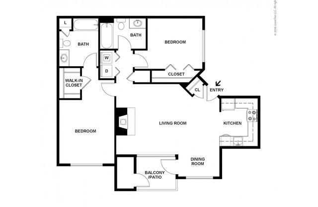 2 Bedroom Floor Plan | Apartments For Rent In Kennewick, WA | Crosspointe Apartments