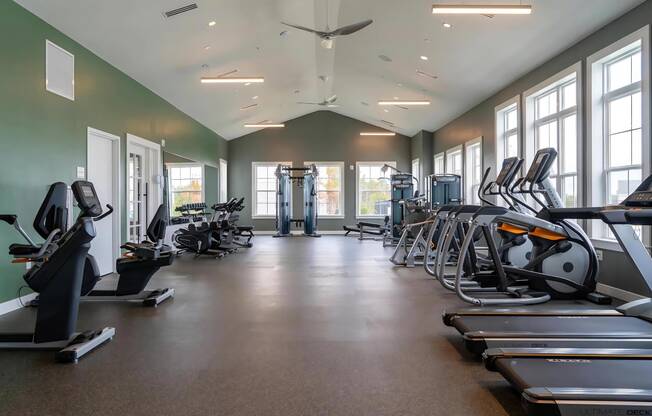 Fitness Studio with Cardio Machines and Weights