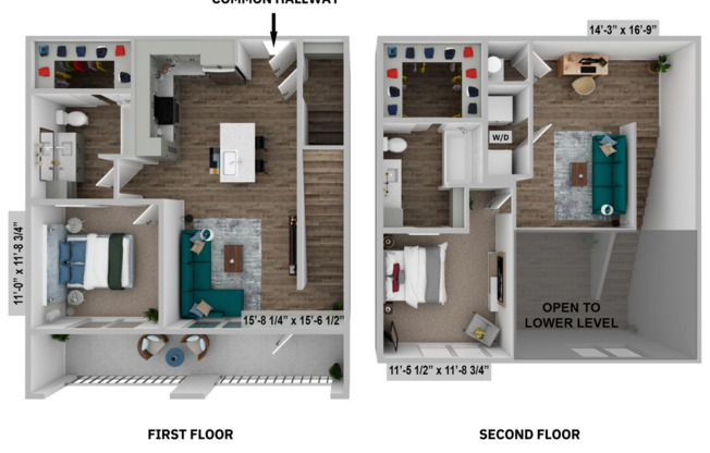 2 beds, 2 baths, 1,242 sqft, $1,850, Unit 11-204