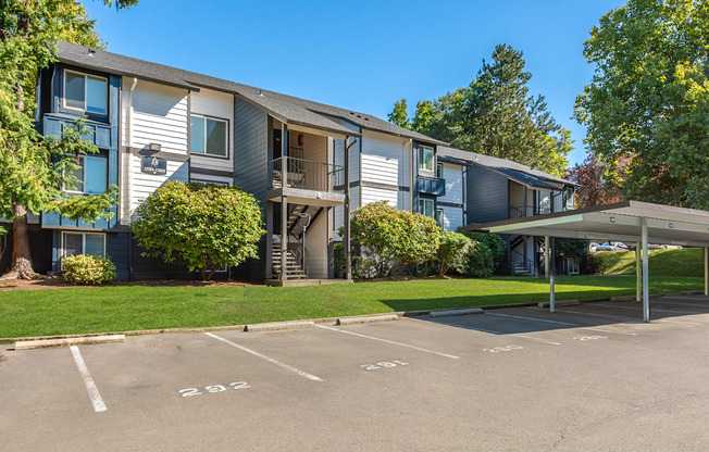 Crown Court three story building exterior entries