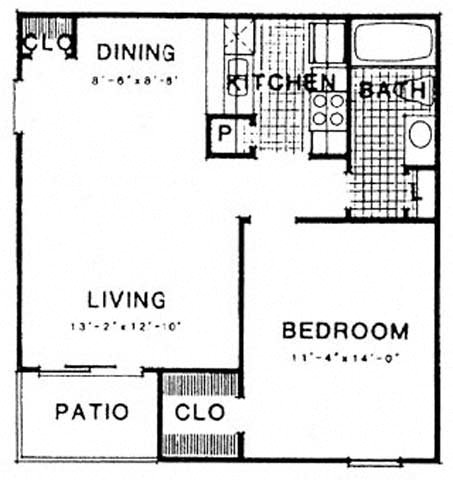 1 bed, 1 bath, 636 sqft, $805
