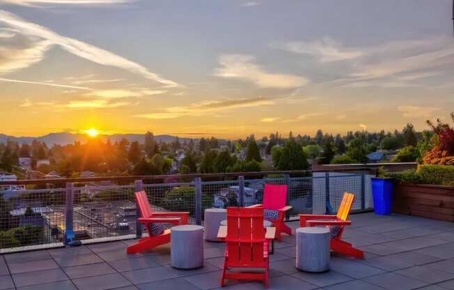 Ballard Lofts Outdoors Open Air Party Patio with Expansive Seating and a View