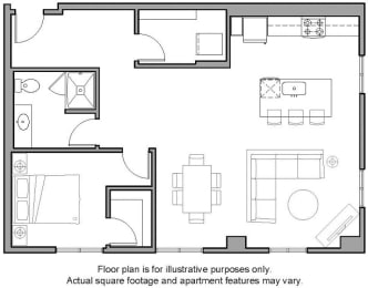 1 bed, 1 bath, 977 sqft, $2,605